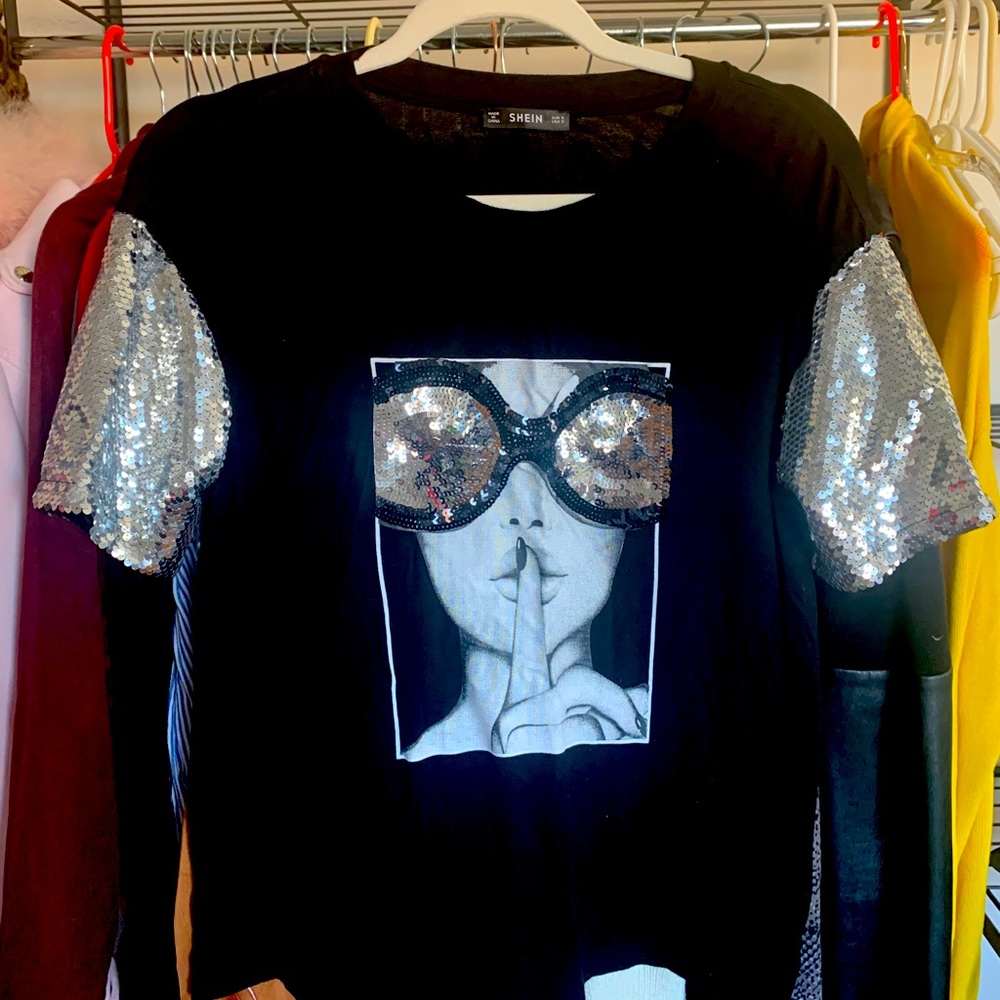 🖤🤍SHEIN sequin t-shirt🤍🖤